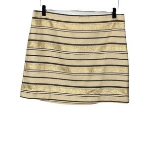 J. Crew Factory Striped Metallic Mini Skirt Size 8